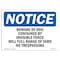 Signmission OSHA Notice Sign, 18" H, Rigid Plastic, Beware Of Dog Contained By Invisible Fence Sign, Landscape OS-NS-P-1824-L-10340 - alternate 1